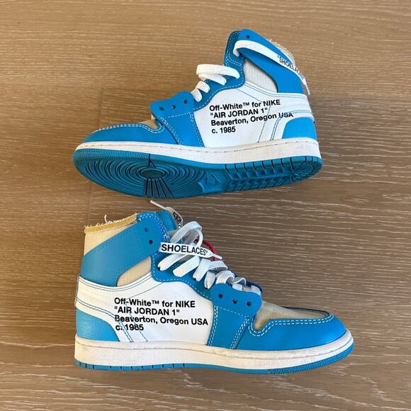 Nike x Off White Air Jordan 1 Retro High Sneakers Size Mens\'s US 5.5 Blue White main image 8